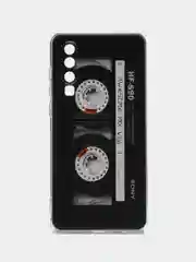 Хром силиконовый чехол на Huawei P30 / Хуавей P30 прозрачный, с рисунком, защита камеры