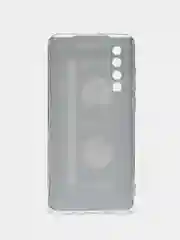 Хром силиконовый чехол на Huawei P30 / Хуавей P30 прозрачный, с рисунком, защита камеры