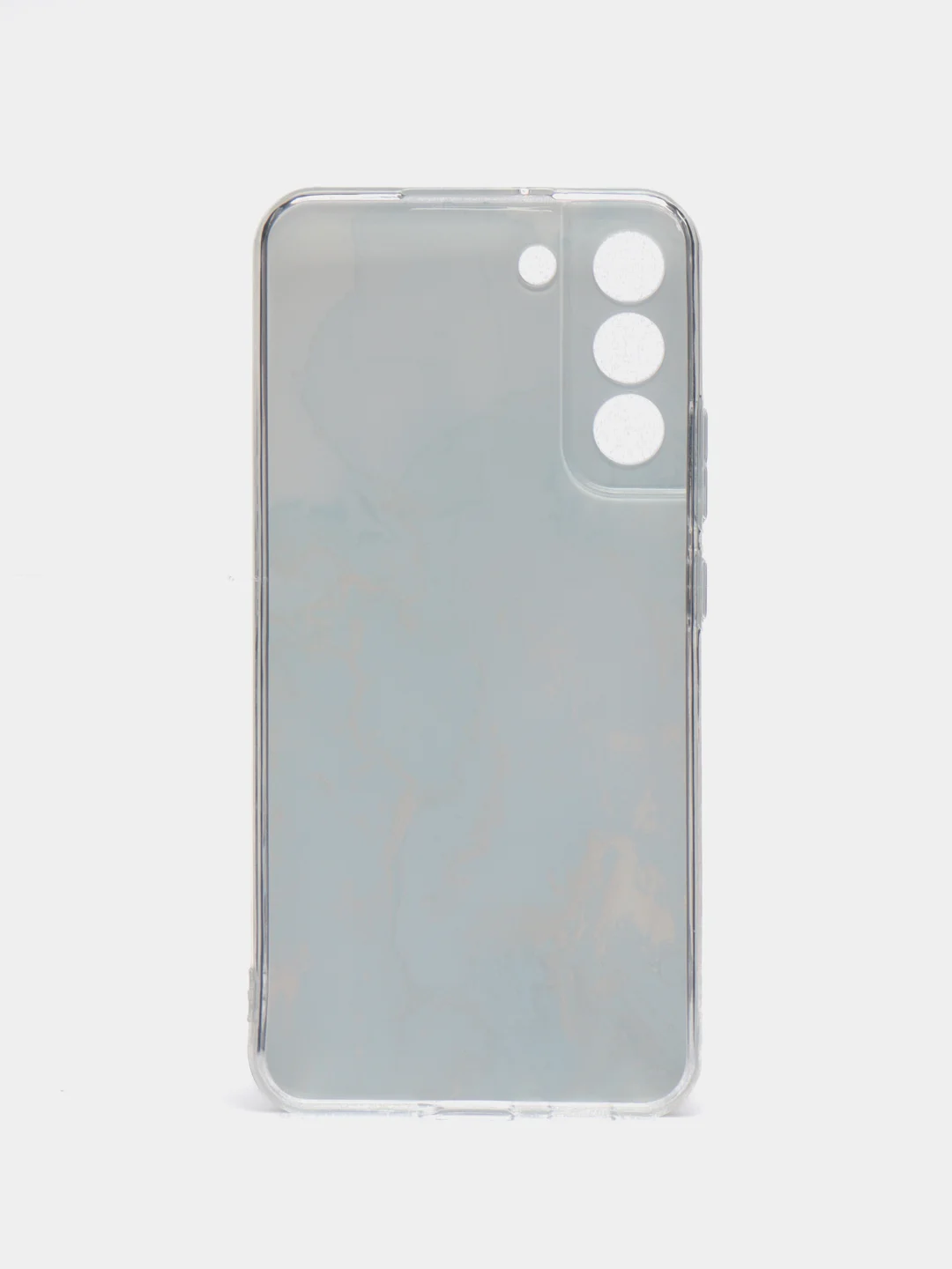 Светло-синий чехол на Samsung Galaxy S22 Plus / Самсунг S22 Plus прозрачный, с рисунком, защита камеры