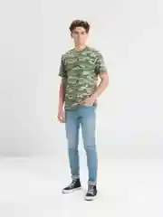 Зеленый футболка мужская, с принтом, хлопок