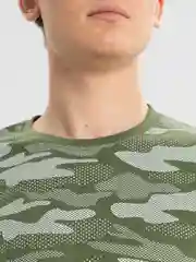 Зеленый футболка мужская, с принтом, хлопок