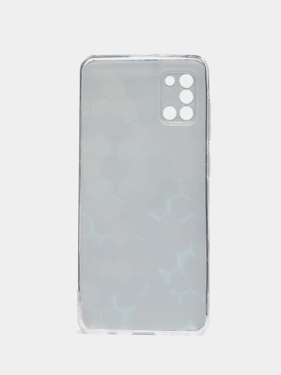 Бирюзовый силиконовый чехол на Samsung Galaxy A31 / Самсунг А31 прозрачный с рисунком, защита камеры
