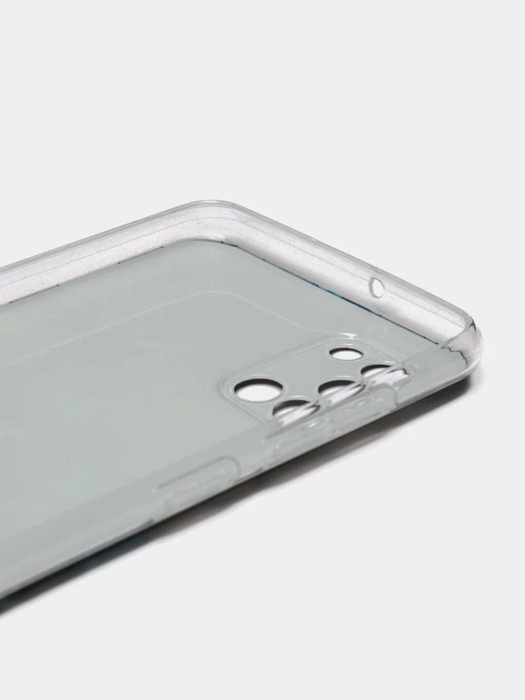 Бирюзовый силиконовый чехол на Samsung Galaxy A31 / Самсунг А31 прозрачный с рисунком, защита камеры