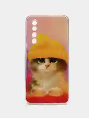 Желтый силиконовый чехол на Huawei P30 / Хуавей P30 прозрачный, с рисунком, защита камеры
