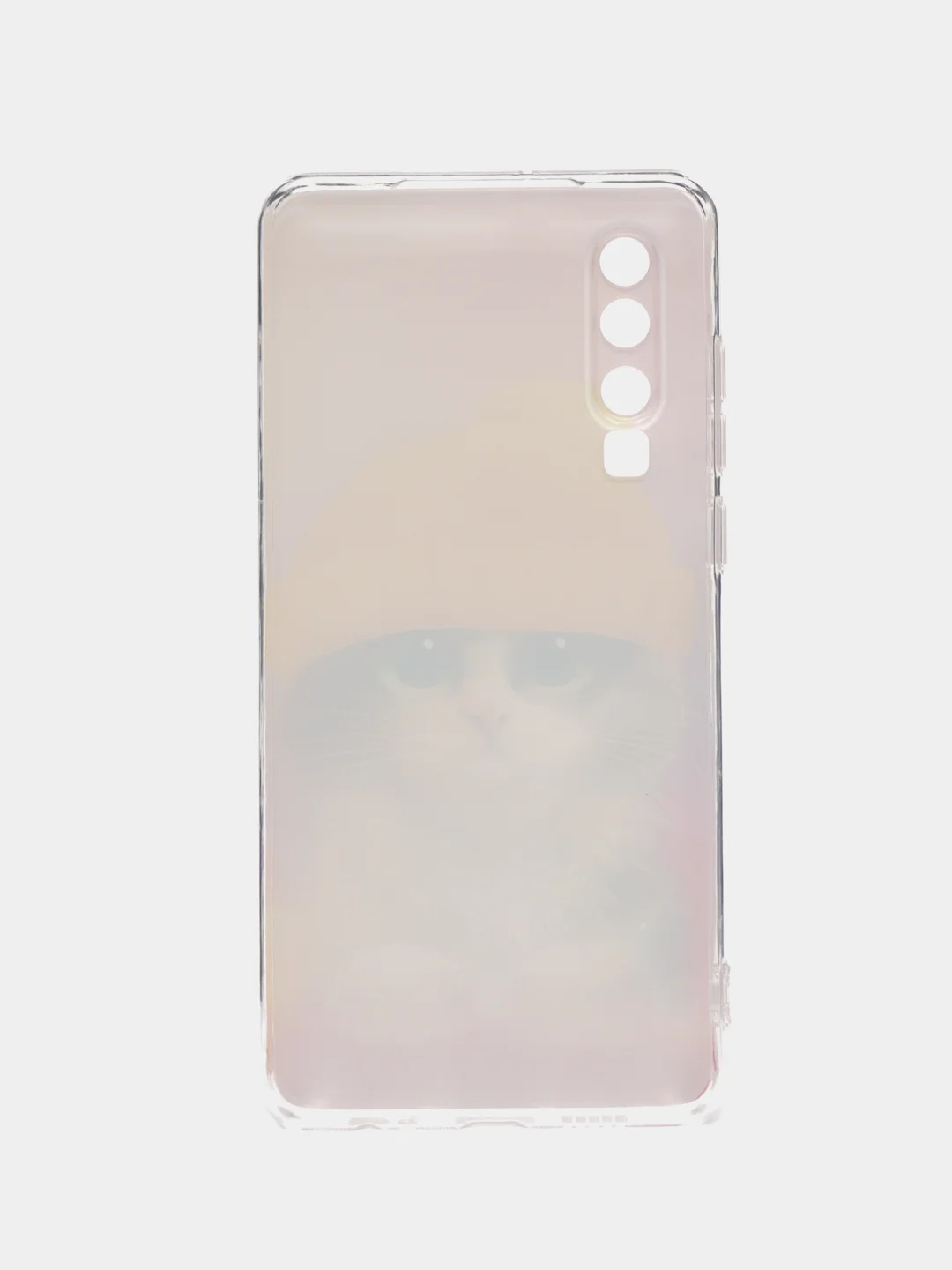 Желтый силиконовый чехол на Huawei P30 / Хуавей P30 прозрачный, с рисунком, защита камеры