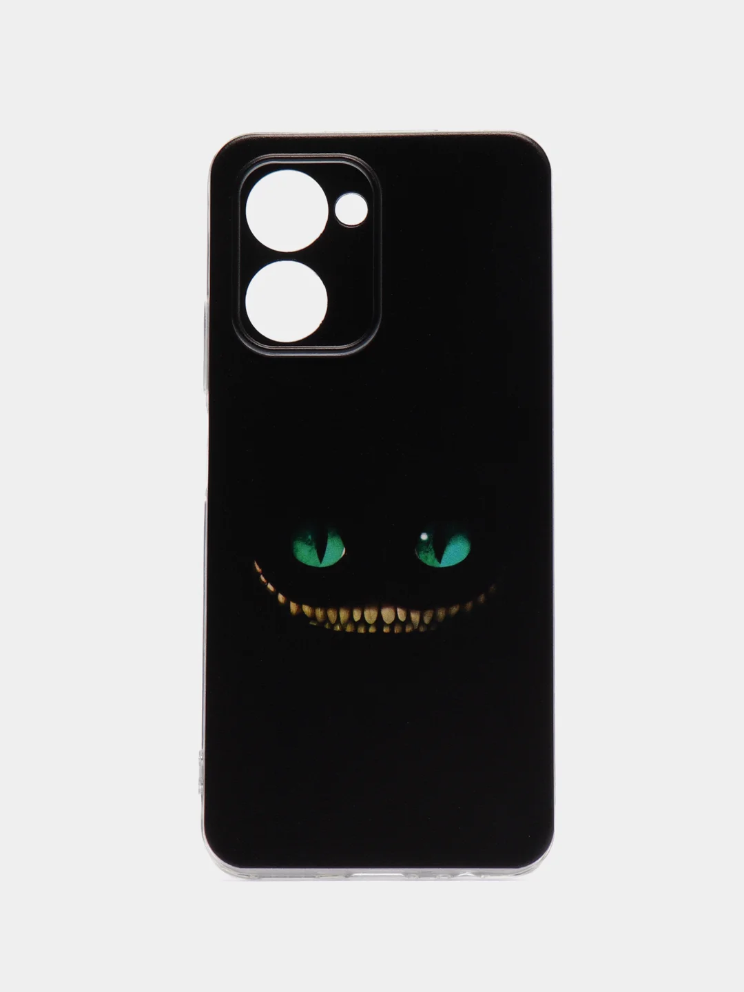Черный силиконовый чехол на Realme C33 / Реалми С33 прозрачный, с рисунком, защита камеры