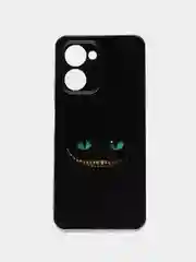Черный силиконовый чехол на Realme C33 / Реалми С33 прозрачный, с рисунком, защита камеры