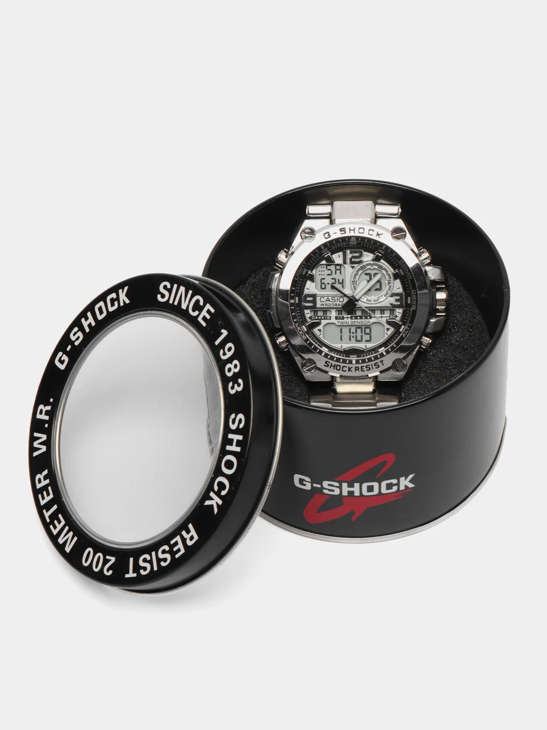 Серый меланж часы мужские G-Shock, стальные