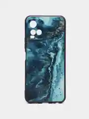 Тёмно-бирюзовый силиконовый чехол для Vivo Y33s / Y21 2021, с принтом, с рисунком (Виво У33С / у21 2021)