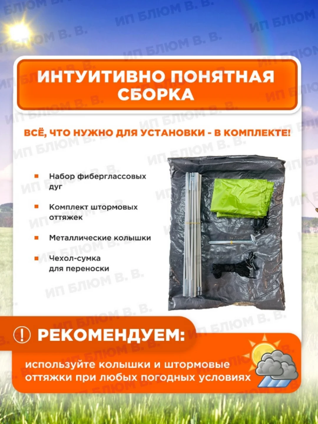 Синий палатка туристическая 200*200*130 3-4 местная
