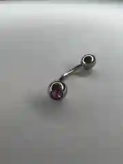 Конфетный пирсинг штанга 0,9 см с 2я камнями