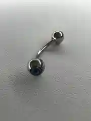 Голубой пирсинг штанга 0,9 см с 2я камнями