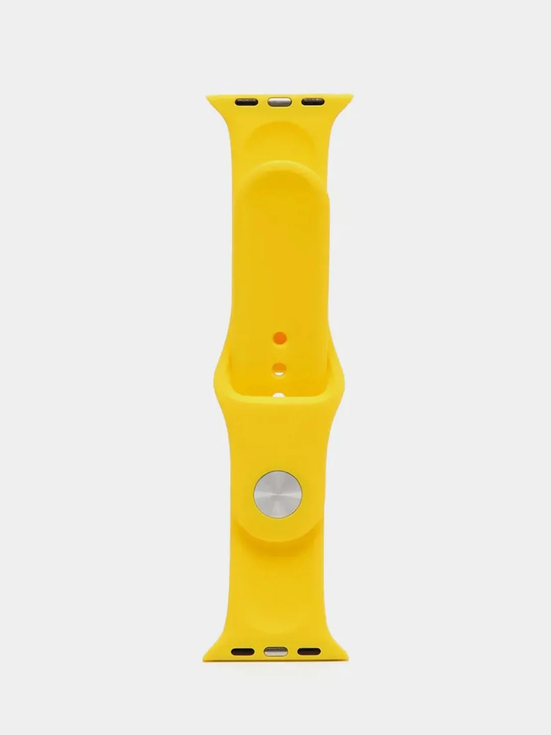 Желтый ремешок для Apple Watch 3, 4, 5, 6, SE, 7, 8, ultra, силиконовый