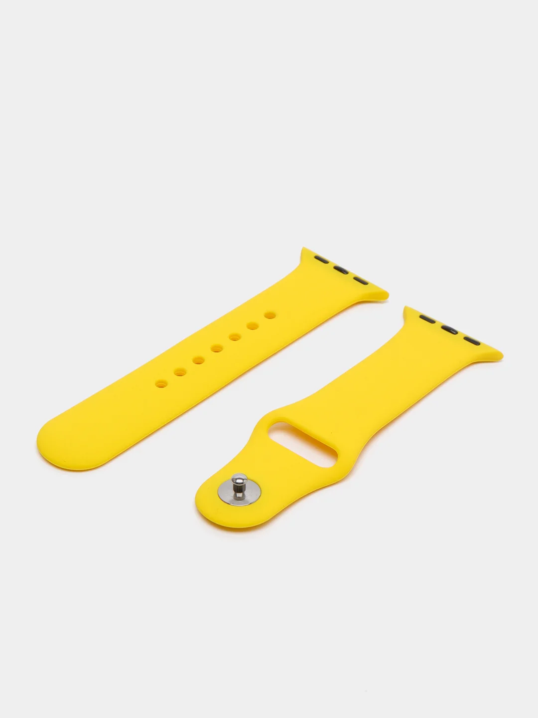Желтый ремешок для Apple Watch 3, 4, 5, 6, SE, 7, 8, ultra, силиконовый