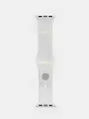 Белый ремешок для Apple Watch 3, 4, 5, 6, SE, 7, 8, ultra, силиконовый