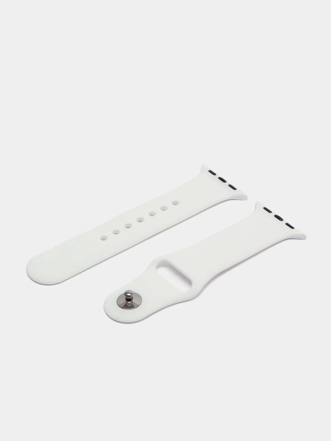 Белый ремешок для Apple Watch 3, 4, 5, 6, SE, 7, 8, ultra, силиконовый