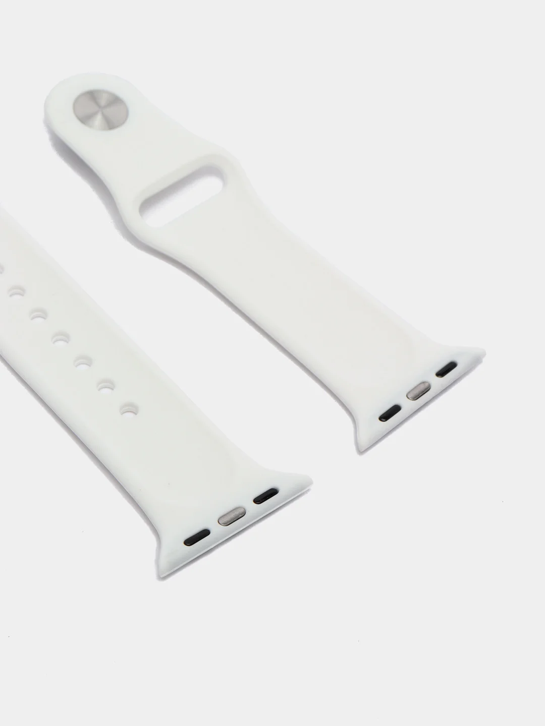Белый ремешок для Apple Watch 3, 4, 5, 6, SE, 7, 8, ultra, силиконовый