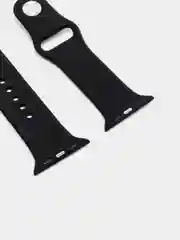 Черный ремешок для Apple Watch 3, 4, 5, 6, SE, 7, 8, ultra, силиконовый