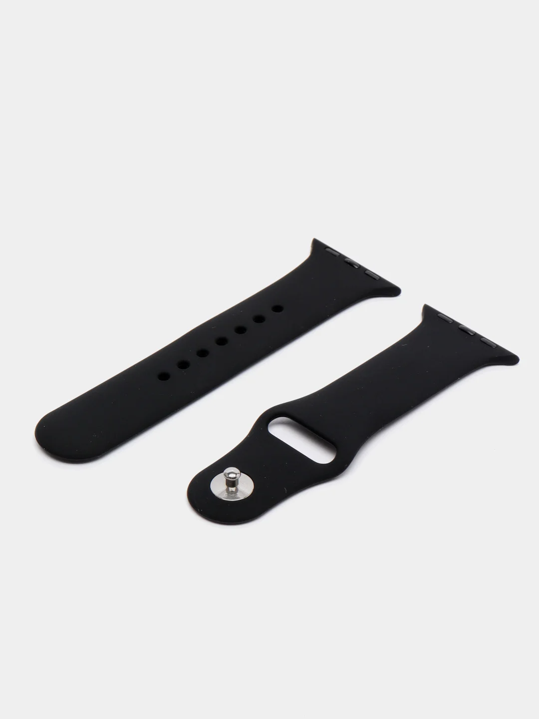 Черный ремешок для Apple Watch 3, 4, 5, 6, SE, 7, 8, ultra, силиконовый