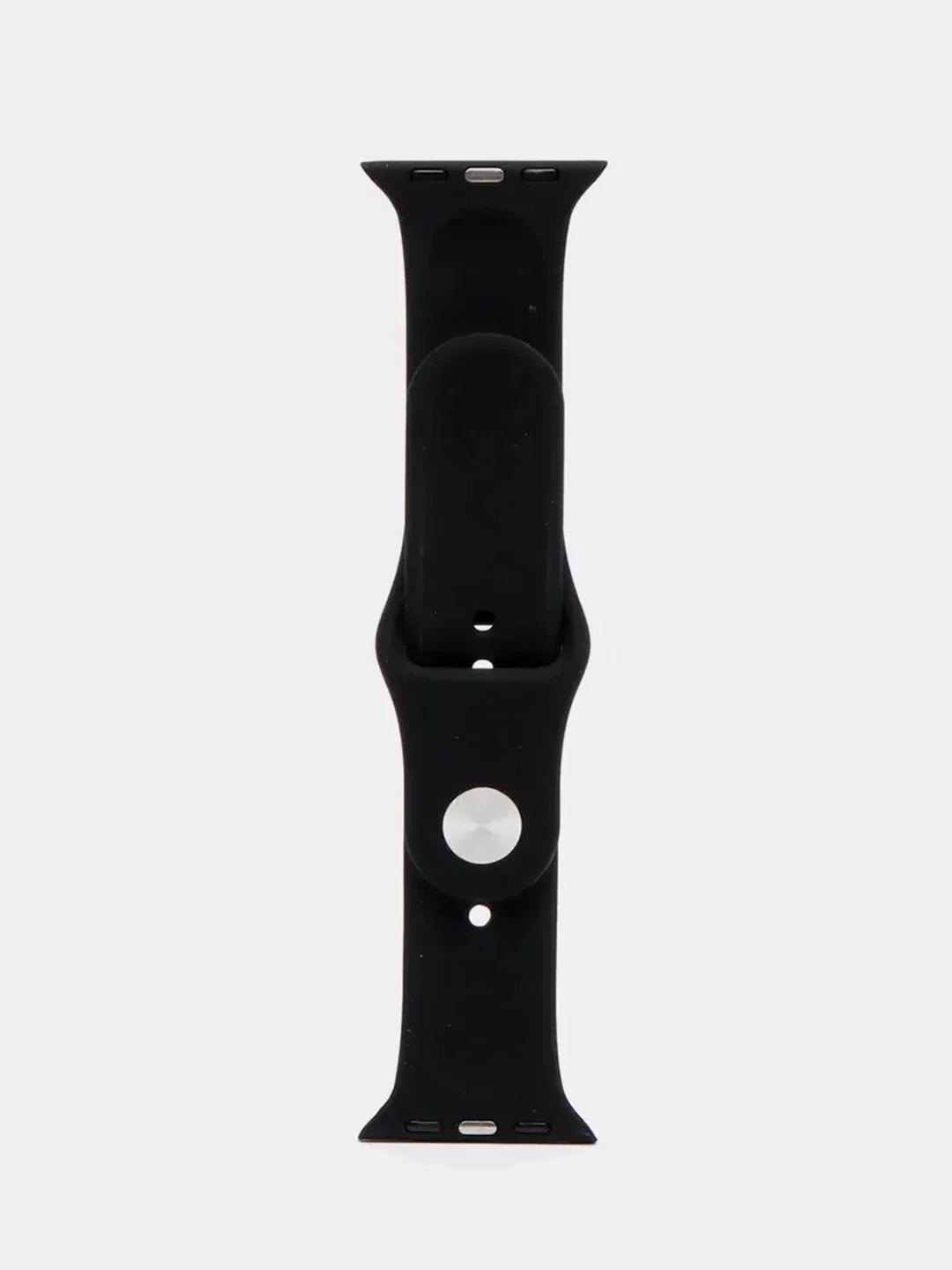 Черный ремешок для Apple Watch 3, 4, 5, 6, SE, 7, 8, ultra, силиконовый