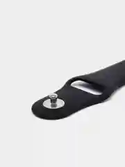 Черный ремешок для Apple Watch 3, 4, 5, 6, SE, 7, 8, ultra, силиконовый