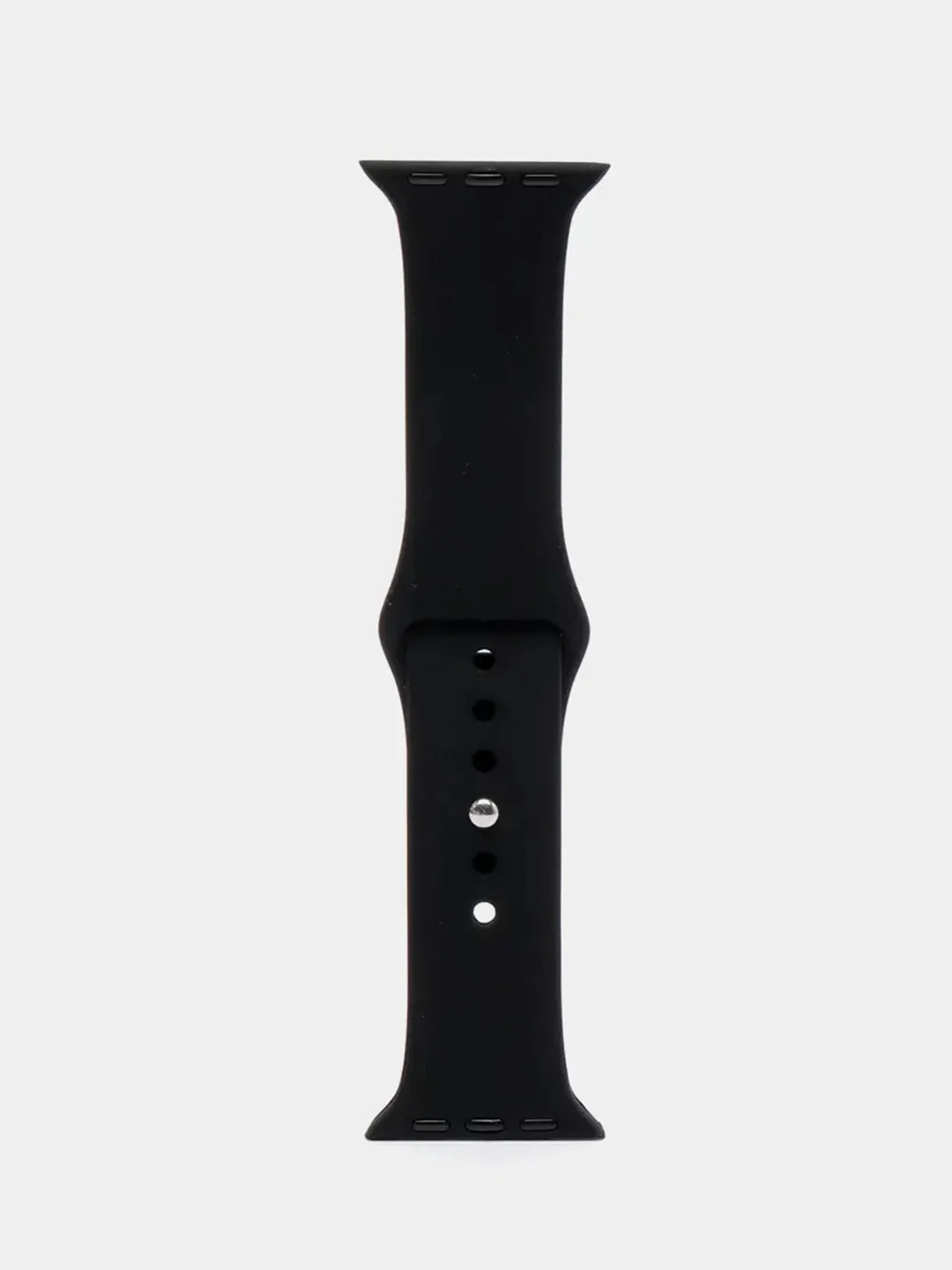 Черный ремешок для Apple Watch 3, 4, 5, 6, SE, 7, 8, ultra, силиконовый