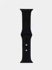 Черный ремешок для Apple Watch 3, 4, 5, 6, SE, 7, 8, ultra, силиконовый