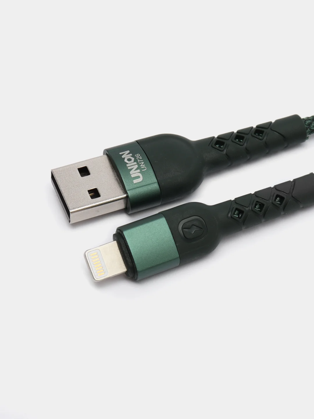 Зеленый бронированный кабель USB, Lightning, Micro, Type-C