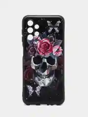 Тёмно-бордовый силиконовый чехол для Samsung Galaxy A13 4G, с принтом, с рисунком (Самсунг Галакси А13)