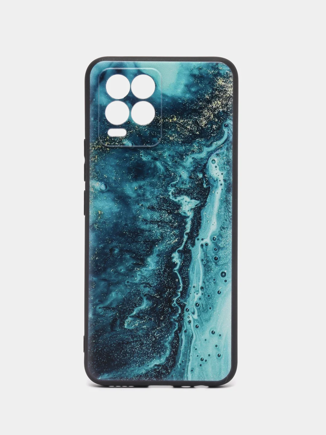 Тёмно-бирюзовый силиконовый чехол для Realme 8 4G/Realme 8 Pro (Реалми 8/8 Про), с принтом, с рисунком