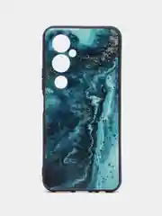 Тёмно-бирюзовый силиконовый чехол для Tecno Pova 4 Pro, с принтом, с рисунком (Техно Пова 4 Про)