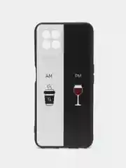 Бирюзовый силиконовый чехол для Realme 8i / Narzo 50, с принтом, Реалми 8 ай / Нарзо 50)
