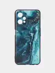 Тёмно-бирюзовый силиконовый чехол для Realme 9 PRO / Realme 9 5G, с принтом, с рисунком (Реалми 9 про)