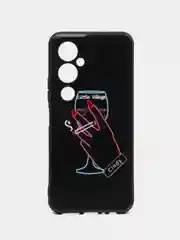 Голубой силиконовый чехол для Tecno Pova 4 Pro, с принтом, с рисунком (Техно Пова 4 Про)