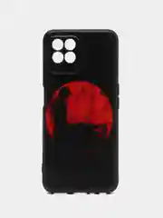 Сиреневый силиконовый чехол для Realme 8i / Narzo 50, с принтом, Реалми 8 ай / Нарзо 50)