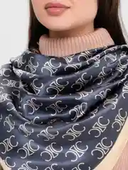 Синий женский шелковый платок