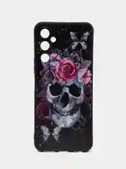 Тёмно-бордовый силиконовый чехол для Tecno Pova 4, с принтом, с рисунком (Техно Пова 4)