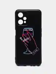 Голубой силиконовый чехол для Realme 9 PRO / Realme 9 5G, с принтом, с рисунком (Реалми 9 про)