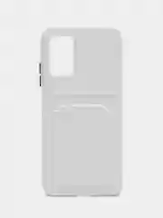 Белый силиконовый чехол для Xiaomi Poco M3 Redmi 9T (Сяоми Поко М3 Редми 9Т), с карманом для карт