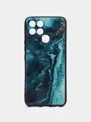 Тёмно-бирюзовый чехол для Infinix Smart 6/Smart 6Plus с принтом, с рисунком (Инфиникс Смарт 6)