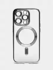 Серебряный чехол MagSafe для iPhone Айфон 13, 14, Pro магсейф, силикон