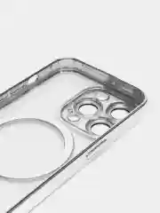 Серебряный чехол MagSafe для iPhone Айфон 13, 14, Pro магсейф, силикон