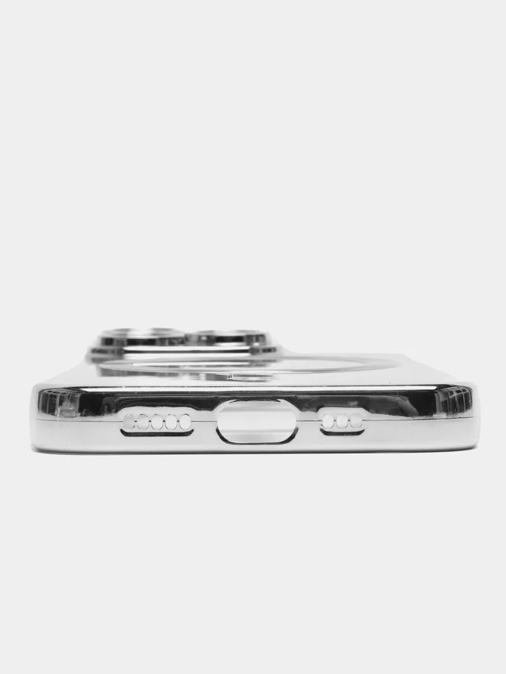 Серебряный чехол MagSafe для iPhone Айфон 13, 14, Pro магсейф, силикон