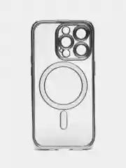 Серебряный чехол MagSafe для iPhone Айфон 13, 14, Pro магсейф, силикон