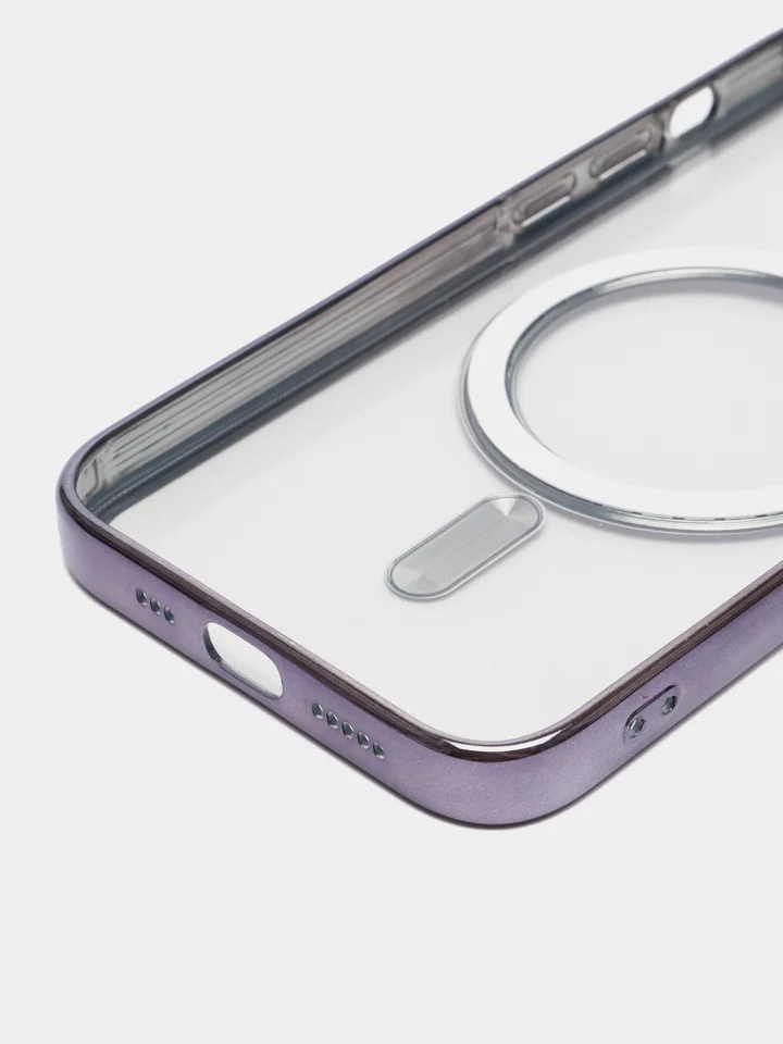 Фиолетовый чехол MagSafe для iPhone Айфон 13, 14, Pro магсейф, силикон