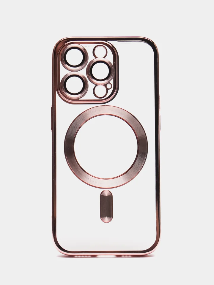 Золотой чехол MagSafe для iPhone Айфон 13, 14, Pro магсейф, силикон