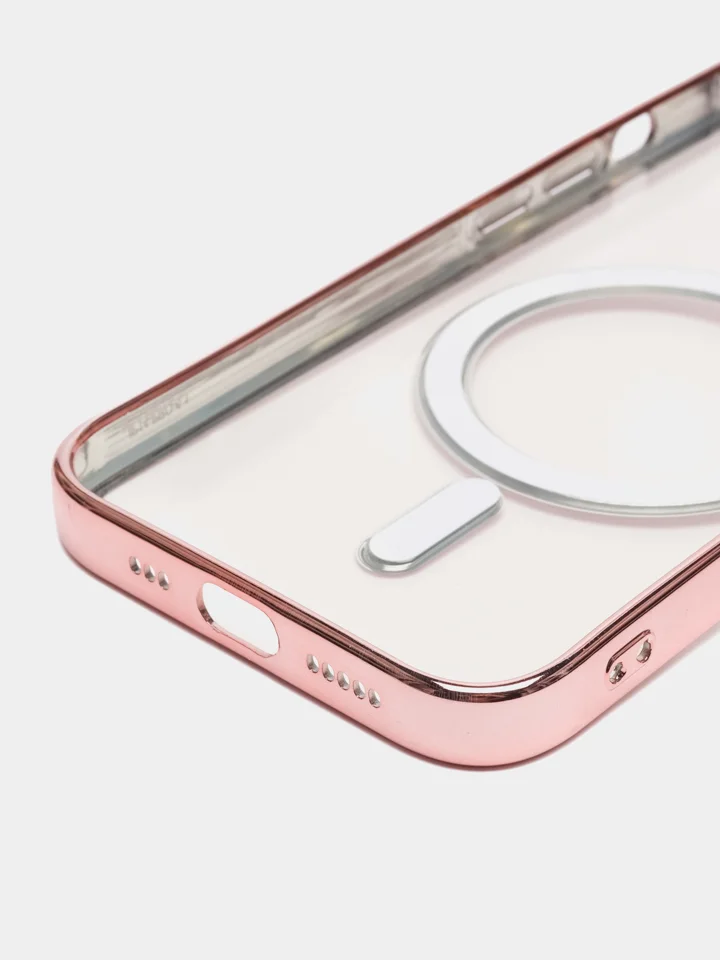 Красный чехол MagSafe для iPhone Айфон 13, 14, Pro магсейф, силикон