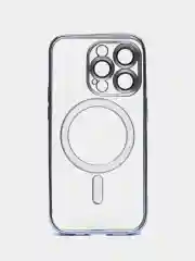 Голубой чехол MagSafe для iPhone Айфон 13, 14, Pro магсейф, силикон
