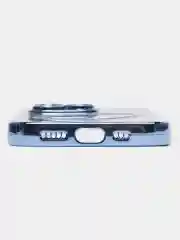 Голубой чехол MagSafe для iPhone Айфон 13, 14, Pro магсейф, силикон