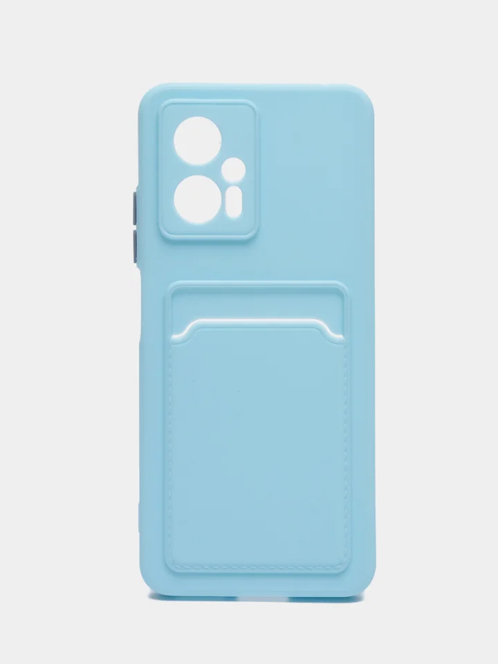 Ледяной силиконовый чехол Xiaomi POCO X4 GT (Сяоми Поко Х4 ГТ), с карманом для карт, прозрачный
